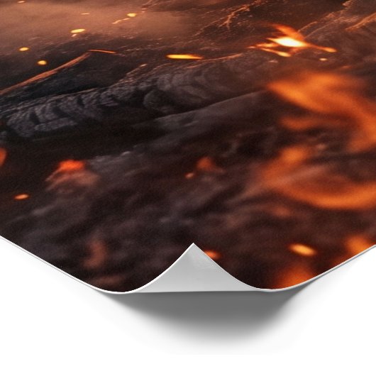 Fire Tiger Burning Wilderness ポスター (角)