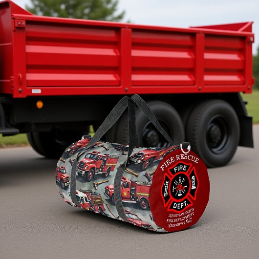 Fire Truck Axe Pattern ダッフルバッグ