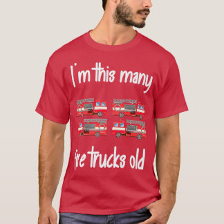 Fire Truck Birthday 4 Years Old 4th Birthday Firef Tシャツ