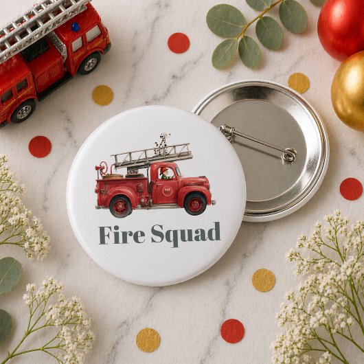 Fire Truck Birthday Firetruck Party 缶バッジ