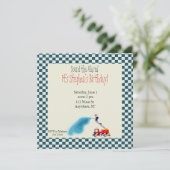 Fire Truck Birthday Invitation 招待状 (スタンド正面)