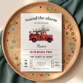 Fire Truck Birthday Invitation Sound the Alarm 招待状