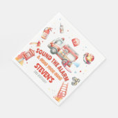 Fire Truck Birthday Party スタンダードランチョンナプキン (角)