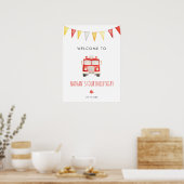 Fire Truck Birthday Party Welcome Poster ポスター (キッチン)
