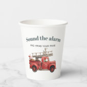 Fire Truck Birthday Sound the Alarm 紙コップ (正面)