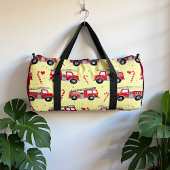 Fire Truck Candy Cane Personalized ダッフルバッグ