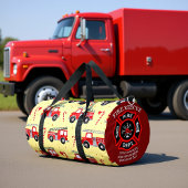 Fire Truck Candy Cane Personalized ダッフルバッグ