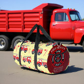 Fire Truck Candy Cane Personalized ダッフルバッグ
