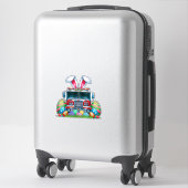 Fire Truck Easter Bunny Ears Firefighter Easter Eg シール (スーツケース)