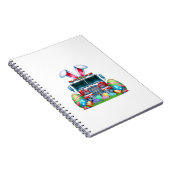 Fire Truck Easter Bunny Ears Firefighter Easter Eg ノートブック (右側)