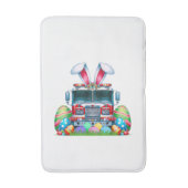 Fire Truck Easter Bunny Ears Firefighter Easter Eg バスマット (正面縦)