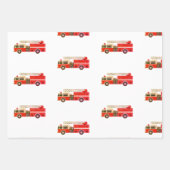 Fire Truck Fire Engine Wrapping Paper ラッピングペーパーシート (正面3)