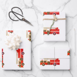 Fire Truck Fire Engine Wrapping Paper ラッピングペーパーシート