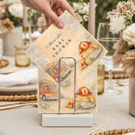 Fire Truck Firefighter Baby Shower スタンダードカクテルナプキン