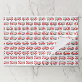 Fire Truck Firefighter Paper Placemats ペーパーパッド