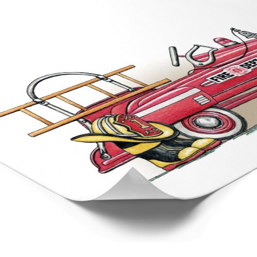 Fire Truck Pedal Car ポスター (角)