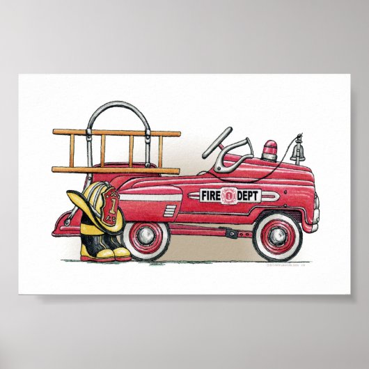 Fire Truck Pedal Car ポスター (正面)