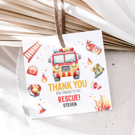 Fire Truck Sound the Alarm Baby Shower フェイバータグ