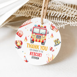 Fire Truck Sound the Alarm Baby Shower フェイバータグ