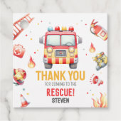 Fire Truck Sound the Alarm Baby Shower フェイバータグ (正面)