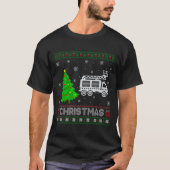 Fire Truck Xmas Tree Lighting Ugly Christmas Sweat Tシャツ (正面)