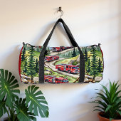 Fire Trucks Forest Road  ダッフルバッグ