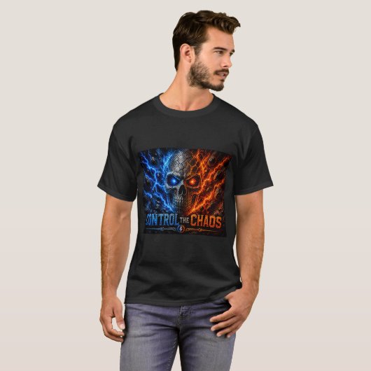 Fire vs Ice Skull 3D Shirt –  Tシャツ (正面フル)