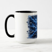 Fire vs Ice Skull – Electric Blue & Lava Red Crack マグカップ (左)