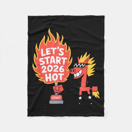 Fire Year Of The Horse – Chinese Zodiac New Year 2 フリースブランケット (正面)