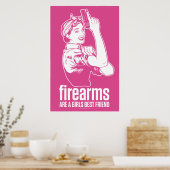 Firearms Are A Girls Best Friend Print ポスター (キッチン)