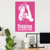 Firearms Are A Girls Best Friend Print ポスター (ホームオフィス)