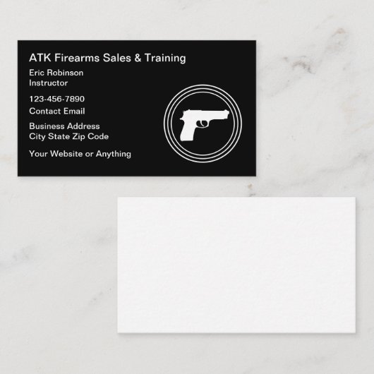 Firearms Range And Safety Training 名刺 (正面/裏面)
