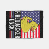 Firecacker Duck 4th Of 7月Firecracker Independed フリースブランケット (正面(横))