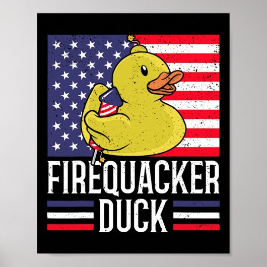 Firecacker Duck 4th Of 7月Firecracker Independed ポスター (正面)