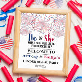 Firecracker 4th Of July Gender Reveal Party ポスター