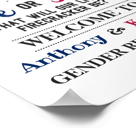 Firecracker 4th Of July Gender Reveal Party ポスター (角)