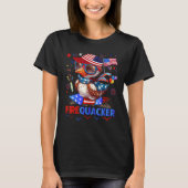 Firecracker Duck 4th of July Patriotic Day Usa Fla Tシャツ (正面)