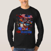 Firecracker Duck 4th of July Patriotic Day Usa Fla Tシャツ (正面)