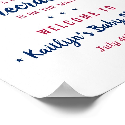 Firecracker On The Way! 4th Of July Baby Shower ポスター (角)