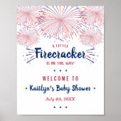 Firecracker On The Way! 4th Of July Baby Shower ポスター (正面)