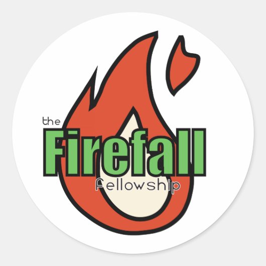 Firefallの赤のステッカー ラウンドシール (正面)