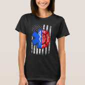 Firefighter 4th of July USA Flag Firefighter Lover Tシャツ (正面)