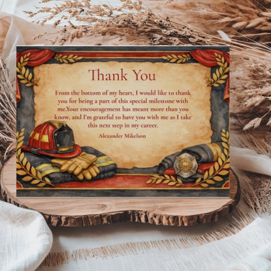 Firefighter Academy Graduation Celebration サンキューカード