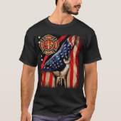 Firefighter American Flag Firefighter Vibes Labor  Tシャツ (正面)