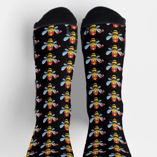 Firefighter bee ソックス (上部)