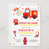 Firefighter Birthday Party Invitation 招待状 (正面)
