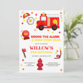 Firefighter Birthday Party Invitation 招待状 (スタンド正面)