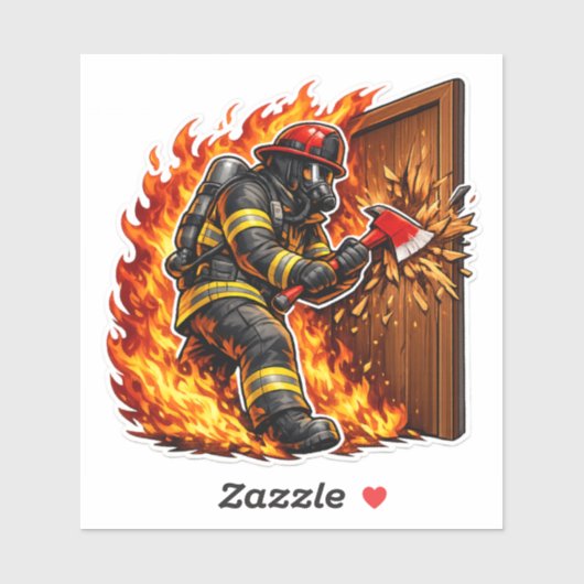 Firefighter Breaking Door Design シール (シート)