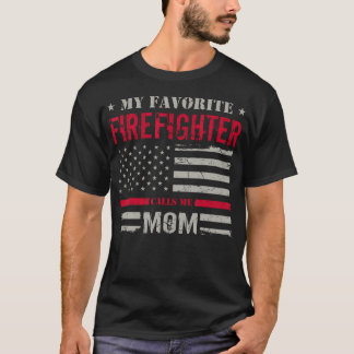 Firefighter Calls Me Mom Fire Truck Firemen Fire R Tシャツ