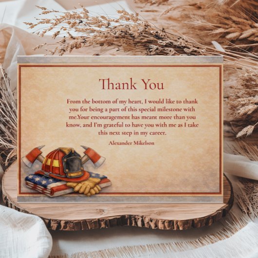 Firefighter Career Milestone サンキューカード